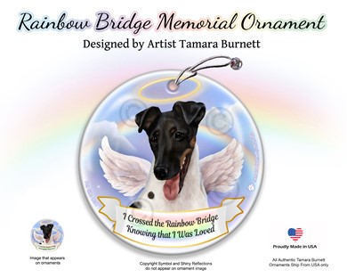 Fox Terrier Rainbow Bridge Memorial Ornament - click for more breed colors