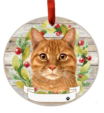 Orange Tabby Cat Christmas Ornament