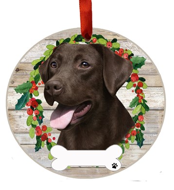 Chocolate Labrador Christmas Ornament - click for breed options