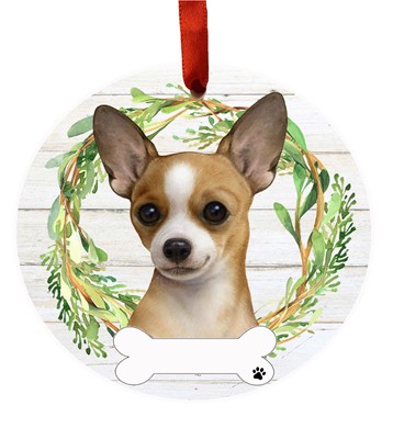 Chihuahua Wreath Dog Breed Christmas Ornament