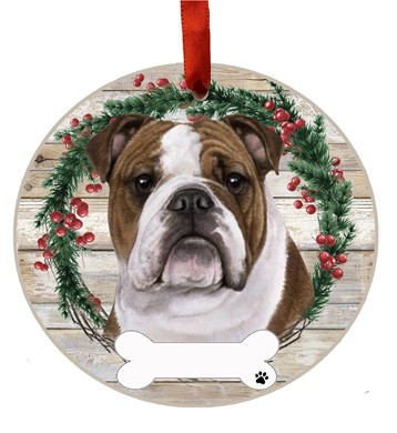 Bulldog Christmas Ornament