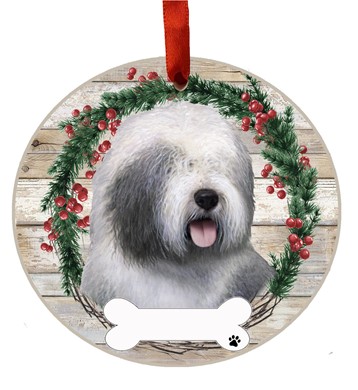 Old English Sheepdog Christmas Ornament
