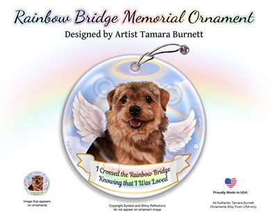 Norfolk Terrier Rainbow Bridge Memorial Ornament