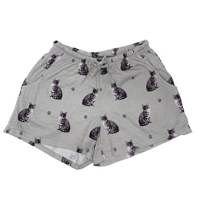 Grey Tabby Cat Women's Lounge Shorts