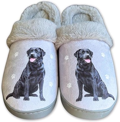 Black Labrador Retriever Snuggs Memory Foam Slippers
