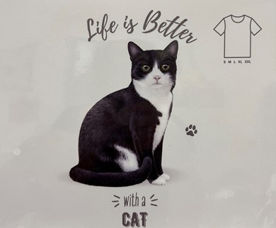 Life is Better with a Black and White Cat T-Shirt