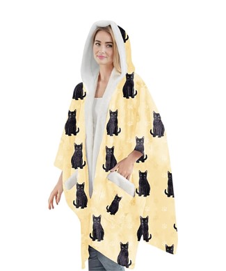Black Cat Snuggs Blanket Hoodie
