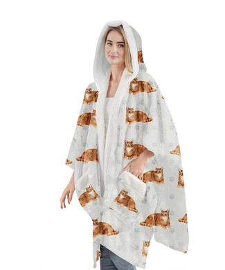 Orange Tabby Cat Snuggs Blanket Hoodie