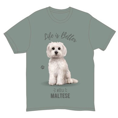 Life is Better with a Maltese T-Shirt