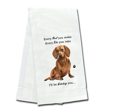 Dachshund Red, Kitchen Towel, I'll Be Watching You