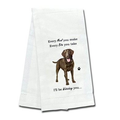 Labrador Retriever Chocolate, Kitchen Towel, I'll Be Watching You