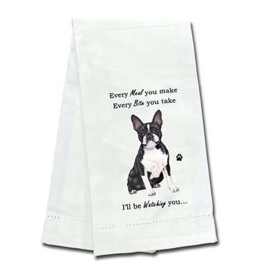 Boston Terrier Kitchen Towel, I'll Be Watching You