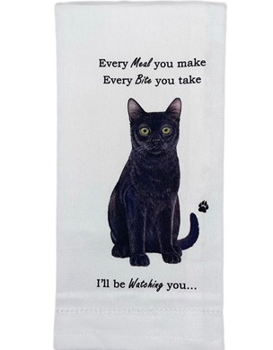 Black Cat Kitchen Towel, I'll Be Watching You