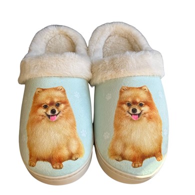 Pomeranian Snuggs Hard Sole Slippers