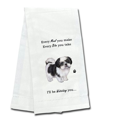 Shih Tzu Black Kitchen Towel, I'll Be Watching You
