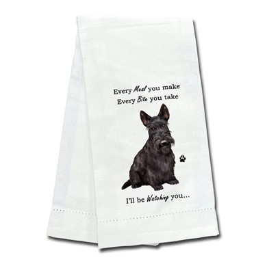 Scottish Terrier Kitchen Towel, I'll Be Watching You