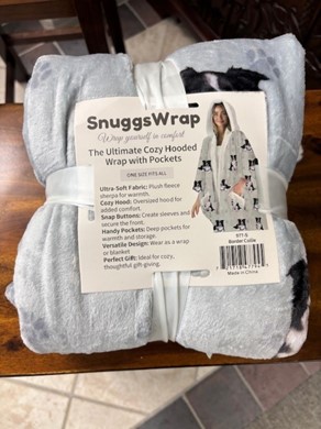 Border Collie Snuggs Blanket Hoodie