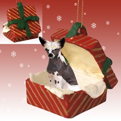 Chinese Crested Gift Box Christmas Ornament