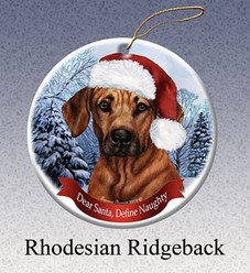 Rhodesian Ridgeback Dear Santa Dog Christmas Ornament