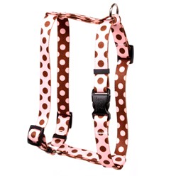 Pink and Brown Polka Harness, Made in the USA