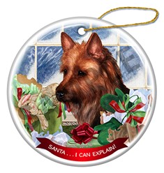 Australian Terrier Santa I Can Explain Christmas Ornament