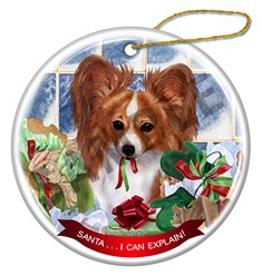 Papillion I Can Explain Dog Christmas Ornament - click for more breed colors