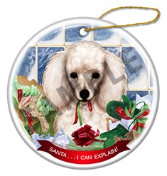 Poodle Santa I Can Explain Dog Christmas Ornament - click for breed colors