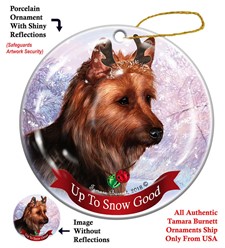 Australian Terrier Up to Snow Good Christmas Ornament