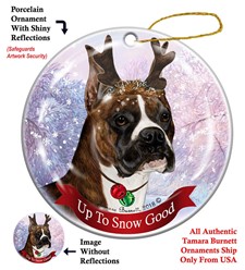 Boxer Up to Snow Good Christmas Ornament- click for more breed options