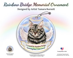 Maine Coon Cat Rainbow Bridge Memorial Ornament - click for more breed colors