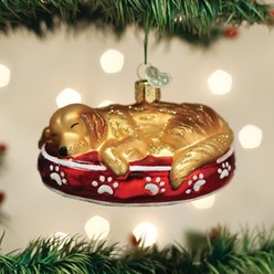 Sleepy Golden Retriever Old World Christmas Ornament