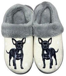 Chihuahua Black Snuggs Hard Sole Slippers