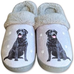 Labrador Retriever Black Snuggs Hard Sole Slippers